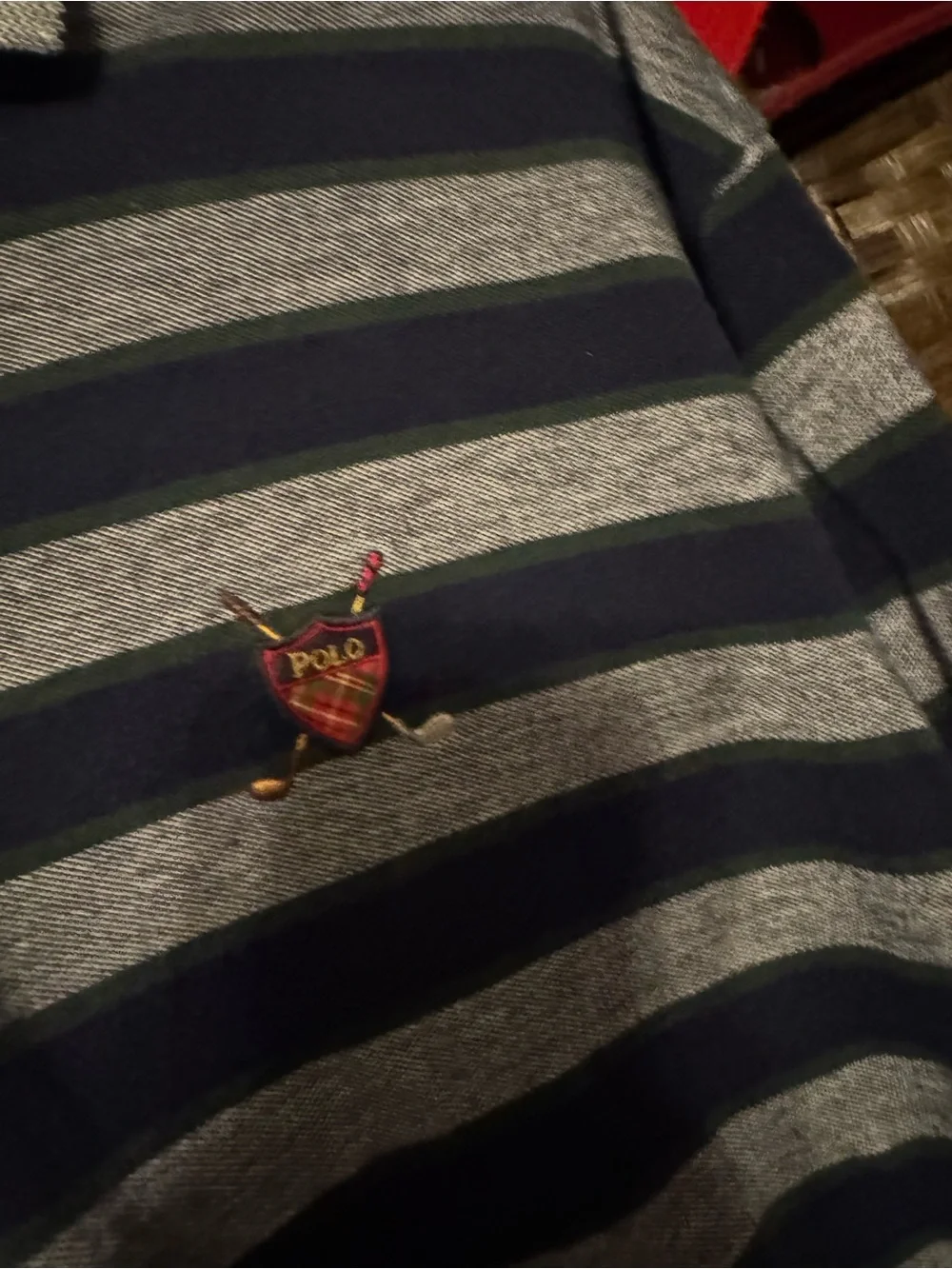 Ralph Lauren Polo Golf Long-Sleeve Striped Shirt - Navy & Gray